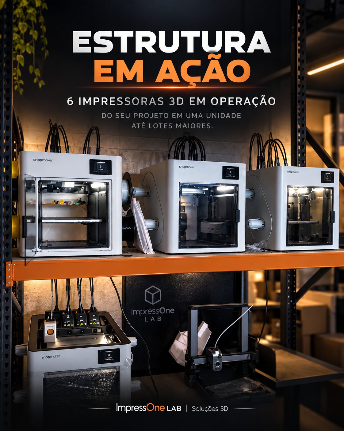 Estrutura de impressão 3D ImpressOne em operação