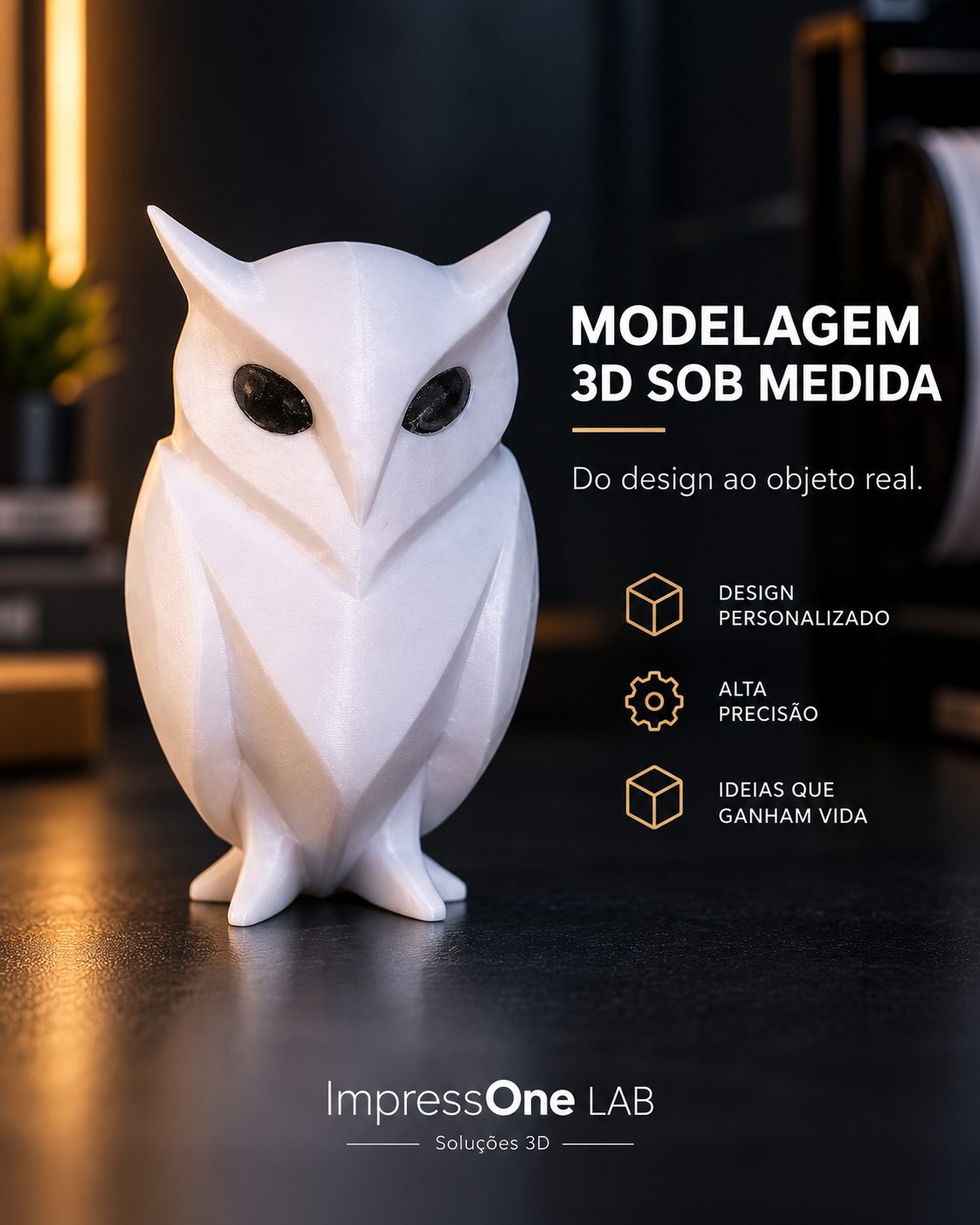 Peça 3D desenvolvida sob medida