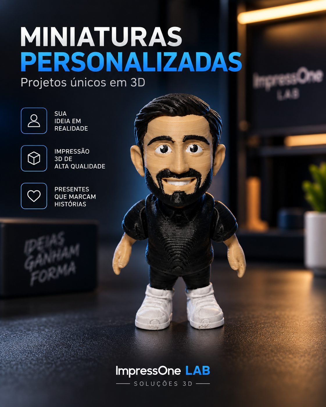 Miniatura personalizada produzida em 3D